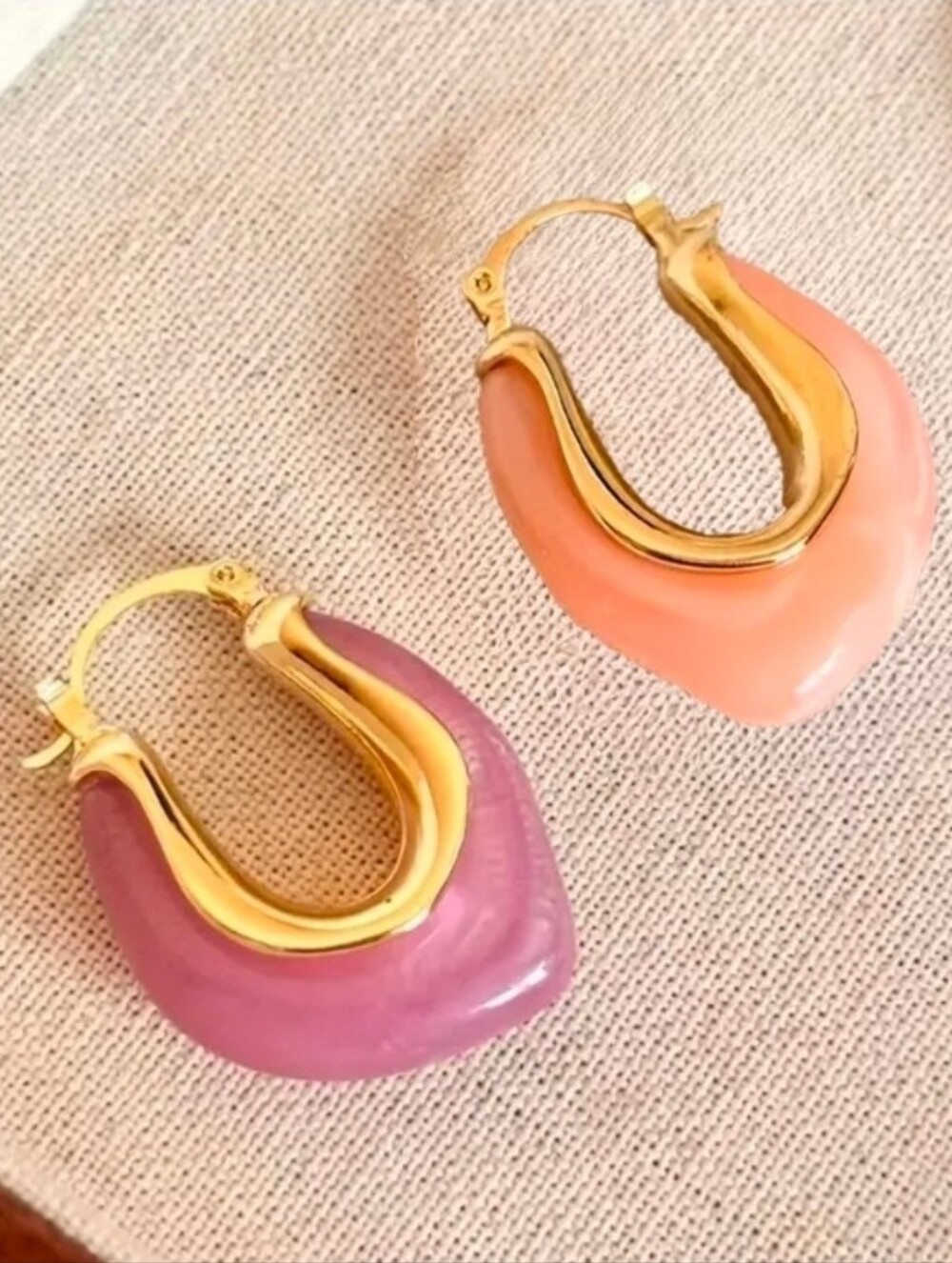 Gold-Trim Hoop Earrings - Picture 3 of 3